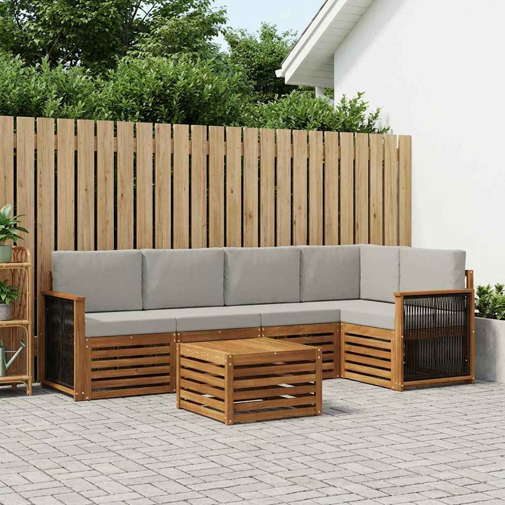 Ensemble de canapé d'angle 5 pcs Naturel et gris clair - XIOS