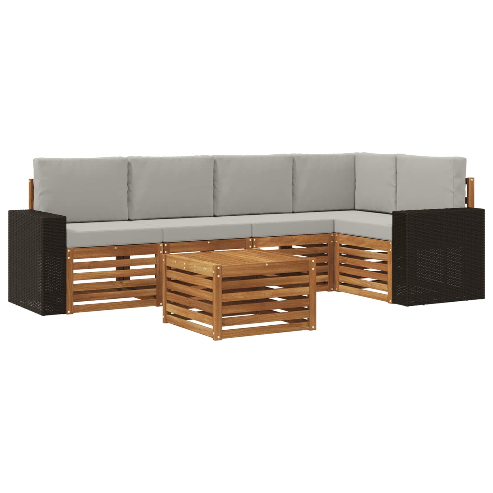 Ensemble de canapé d'angle 6 pcs Naturel et gris clair - XIOS