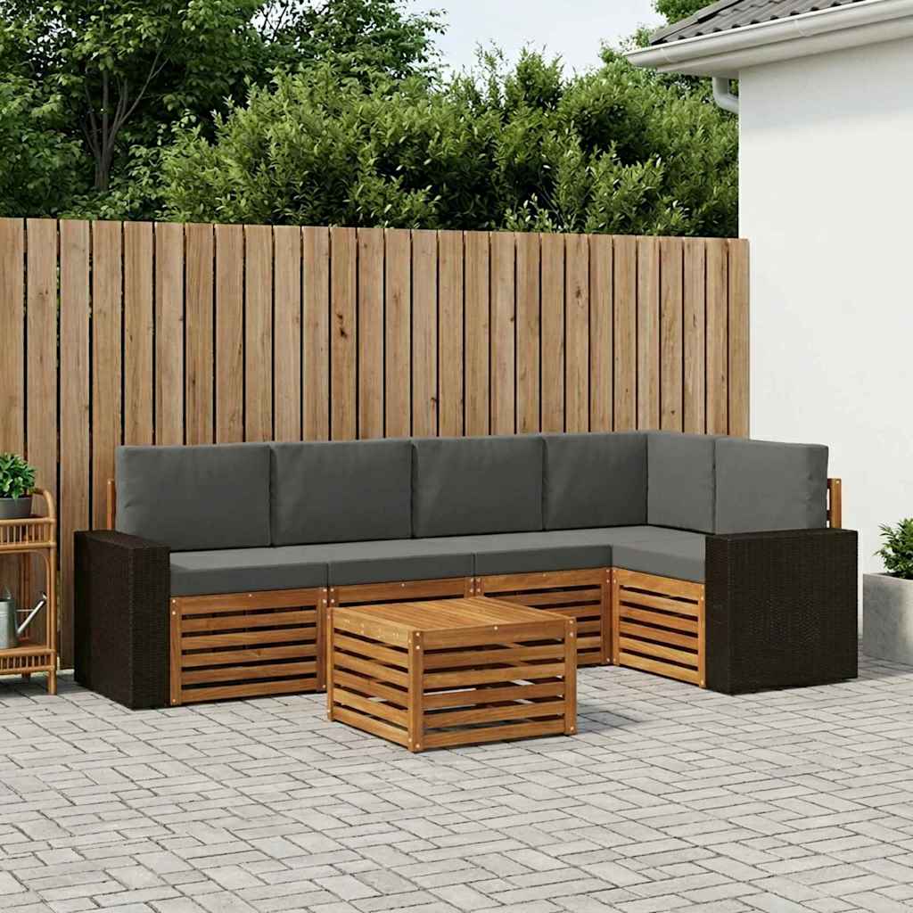 Ensemble de canapé d'angle 6 pcs Naturel et Anthracite - XIOS