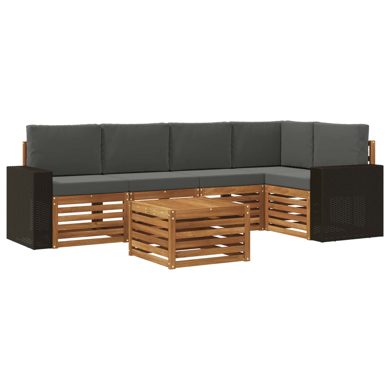 Ensemble de canapé d'angle 6 pcs Naturel et Anthracite - XIOS