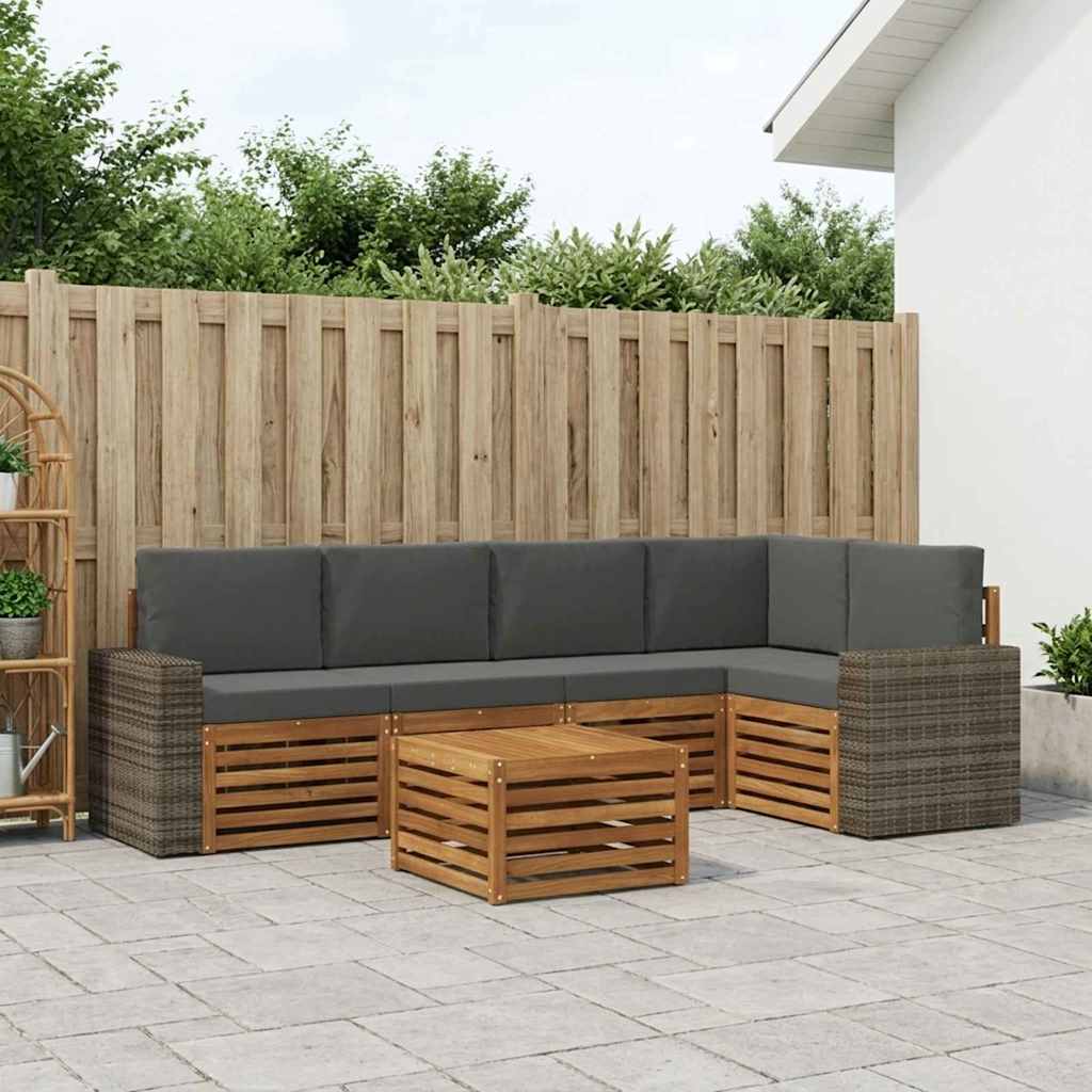 Ensemble de canapé d'angle 6 pcs Naturel et Anthracite - XIOS