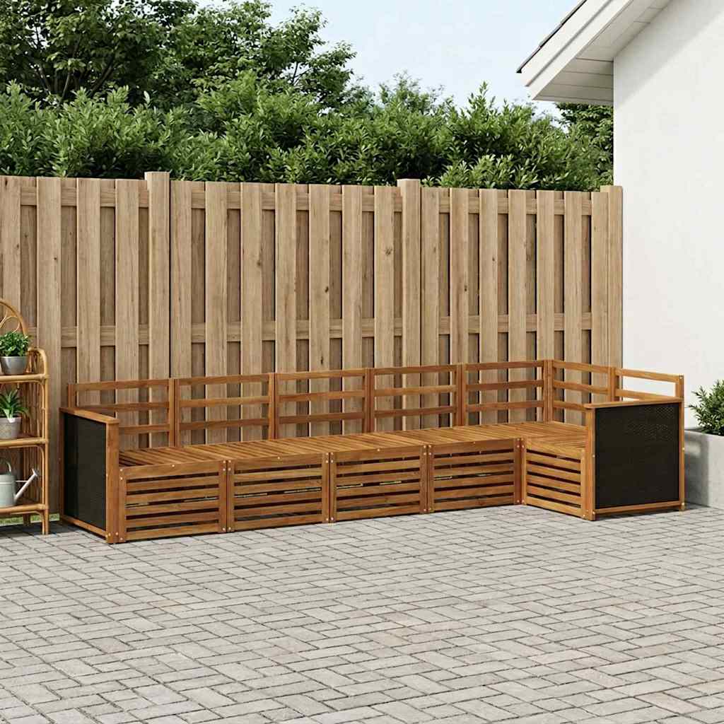 Ensemble de canapé d'angle 5 pcs Naturel Bois d'Acacia Massif - XIOS