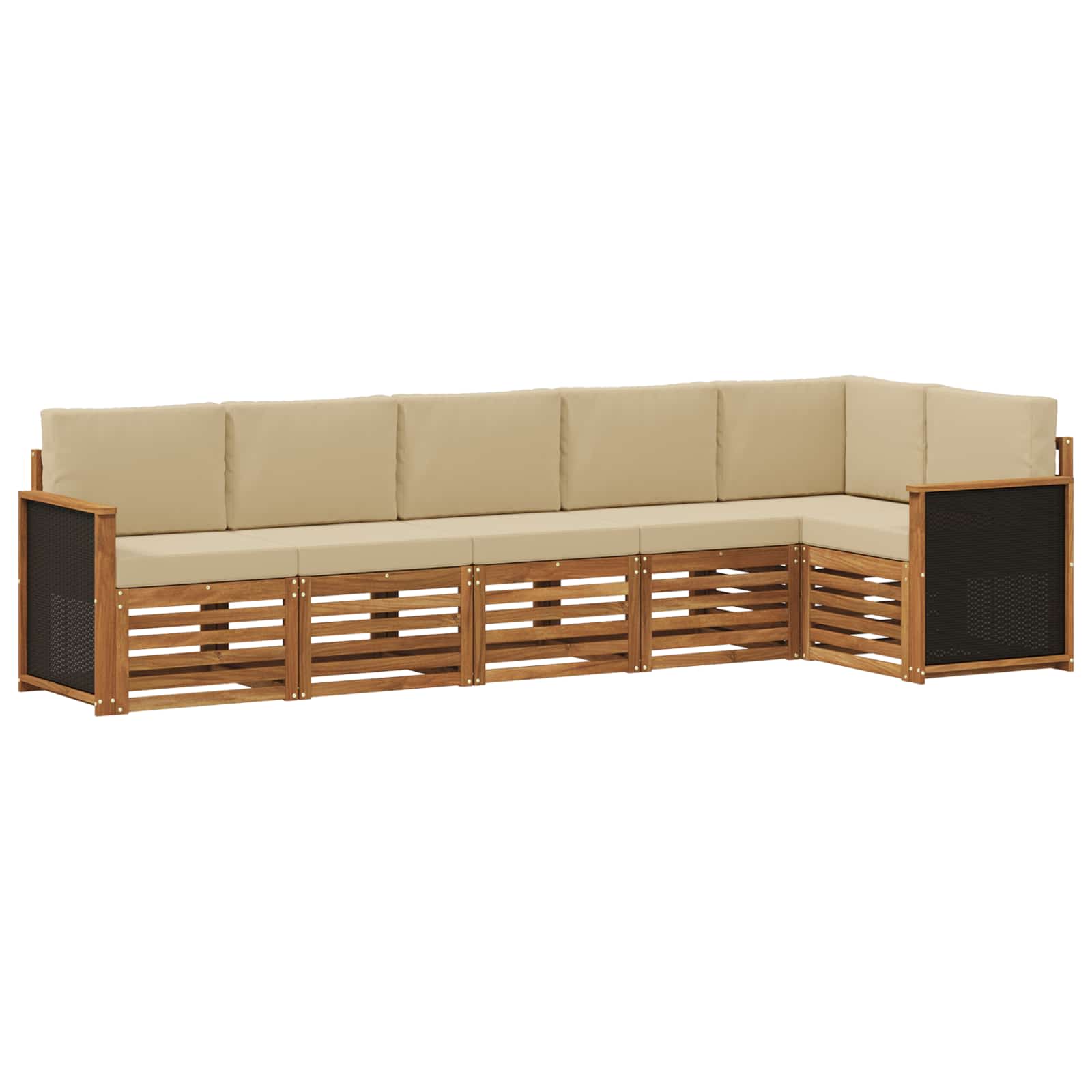 Ensemble de canapé d'angle avec coussin 5 pcs Naturel - XIOS