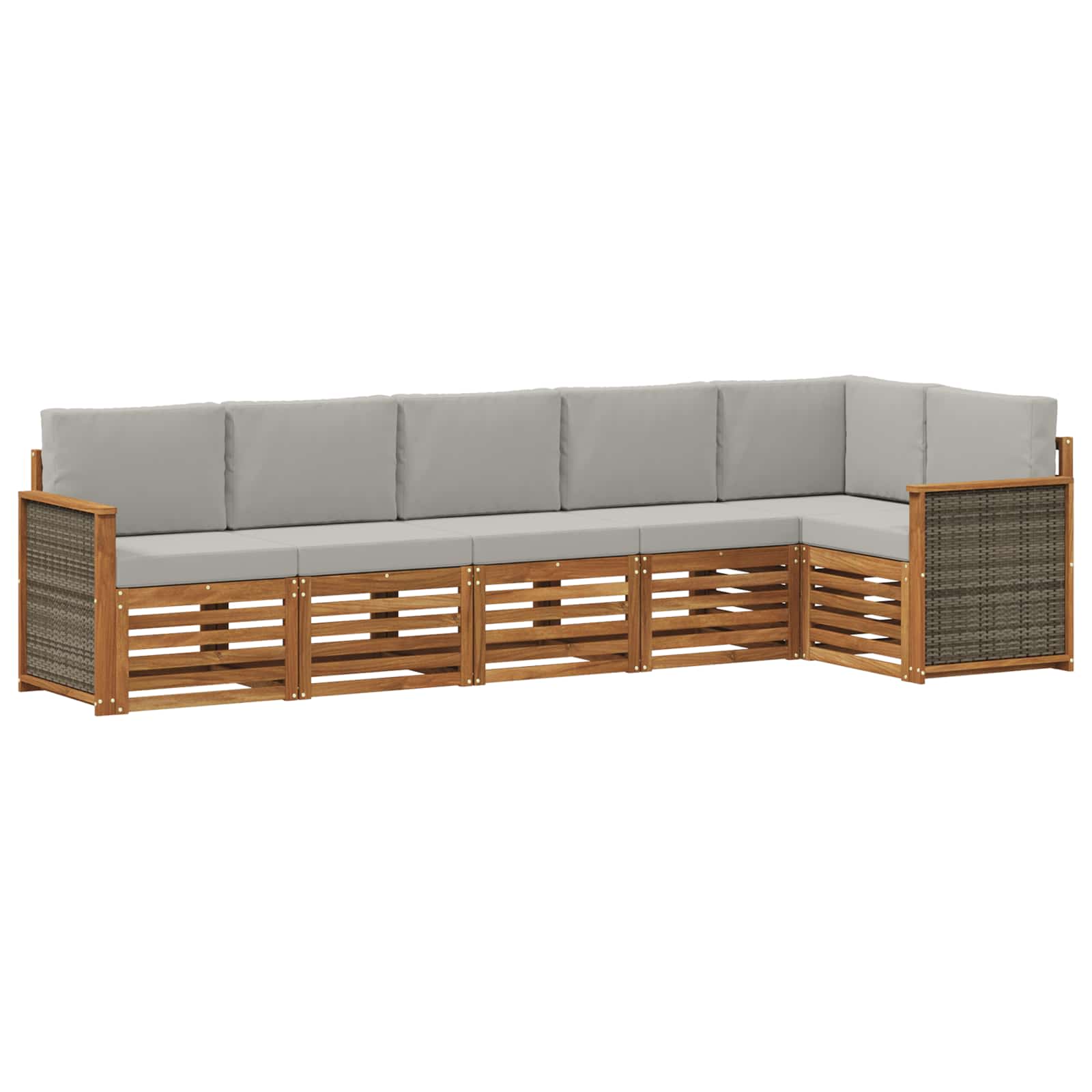 Ensemble de canapé d'angle 5 pcs Naturel et gris clair - XIOS