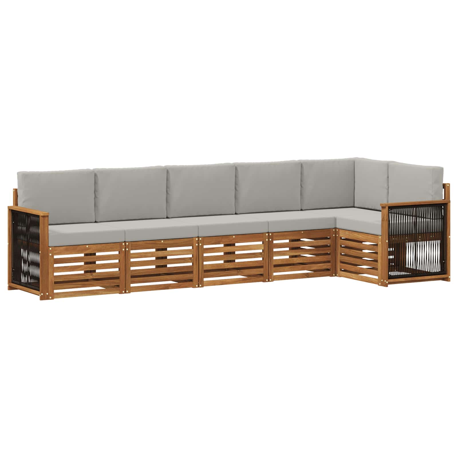 Ensemble de canapé d'angle 5 pcs Naturel et gris clair - XIOS