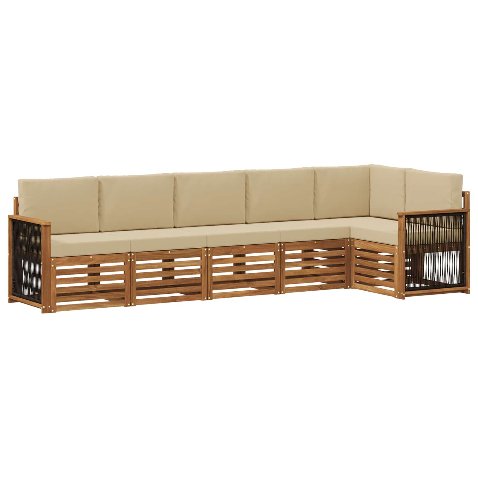 Ensemble de canapé d'angle avec coussin 5 pcs Naturel - XIOS