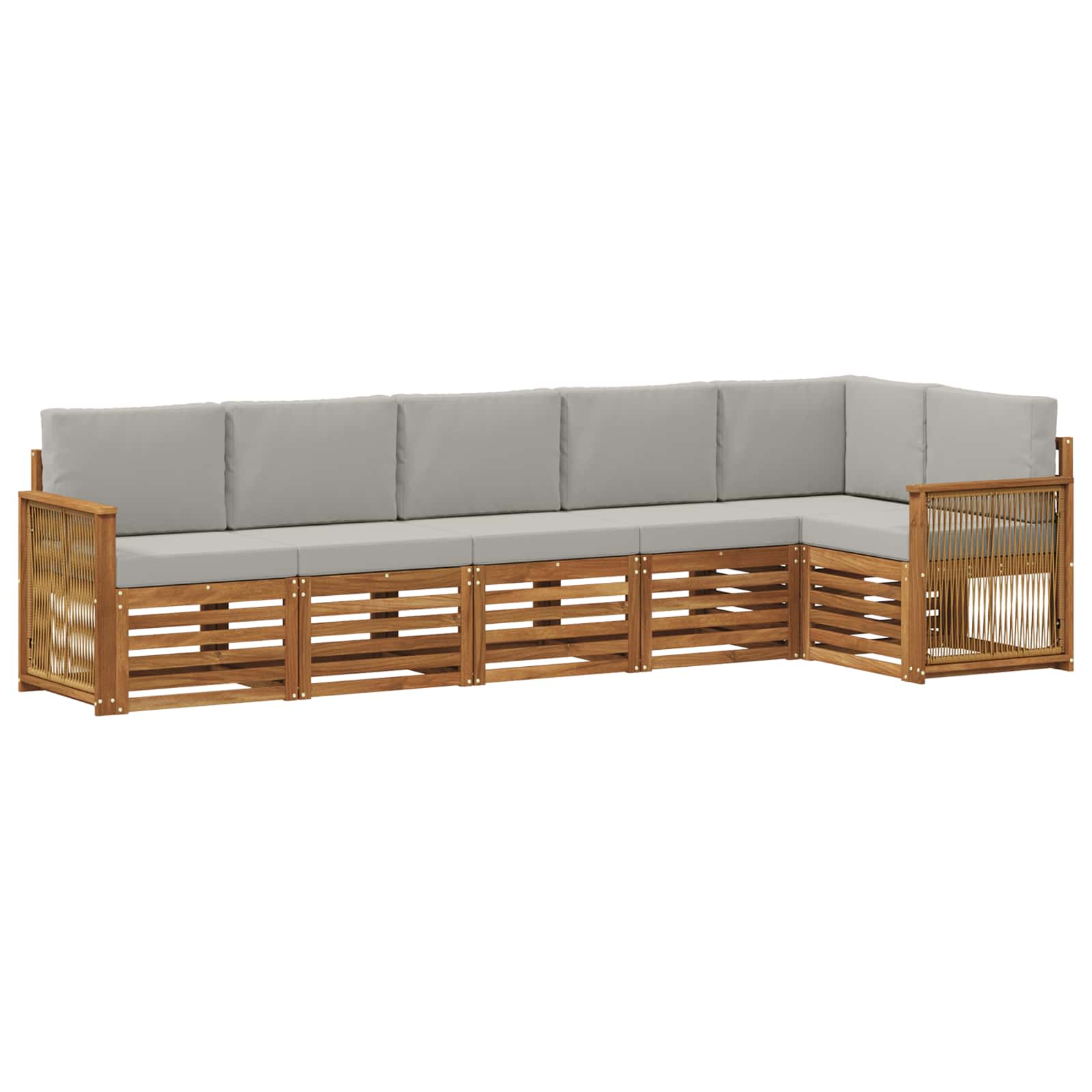 Ensemble de canapé d'angle 5 pcs Naturel et gris clair - XIOS