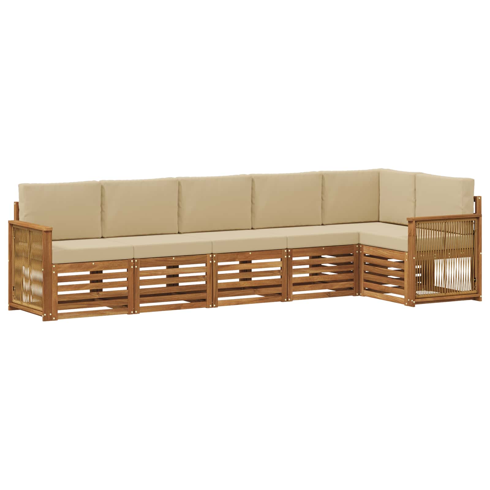 Ensemble de canapé d'angle avec coussin 5 pcs Naturel - XIOS