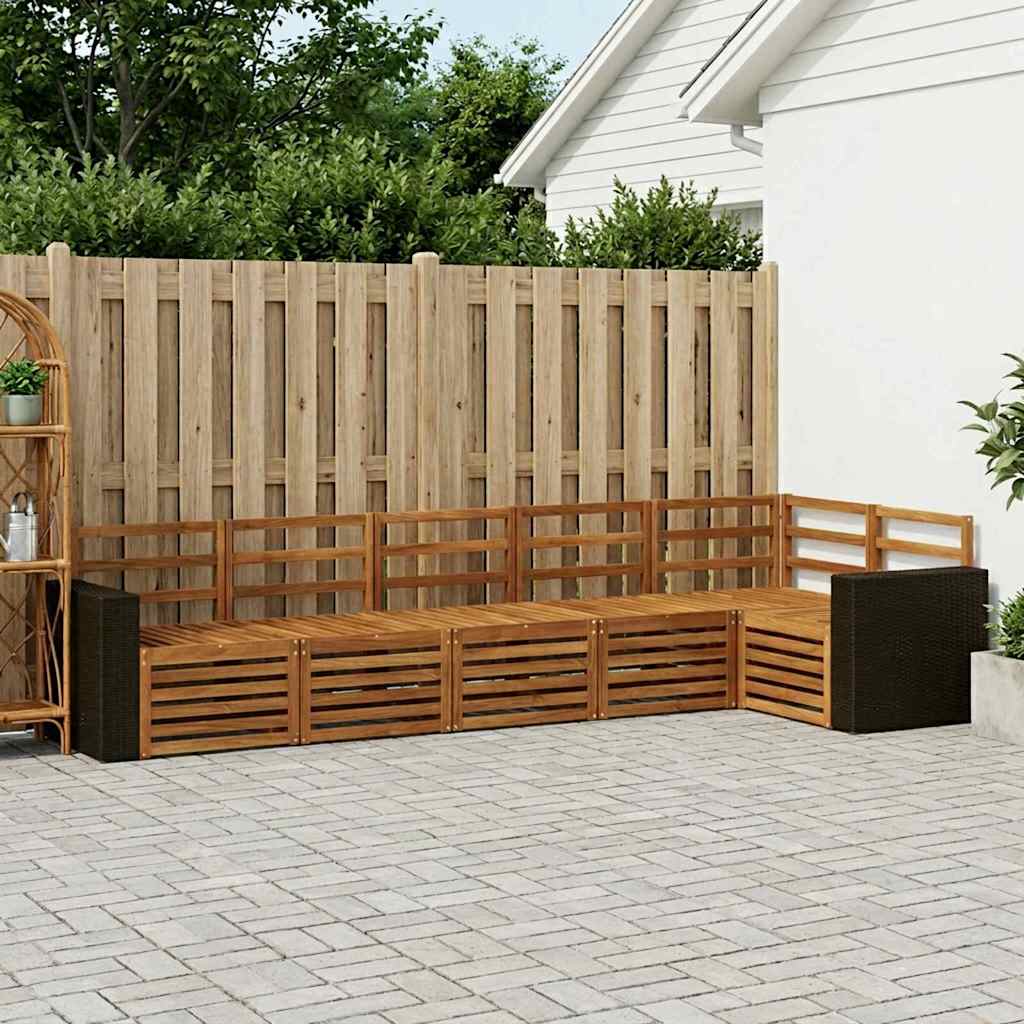 Ensemble de canapé d'angle 6 pcs Naturel Bois d'Acacia Massif - XIOS
