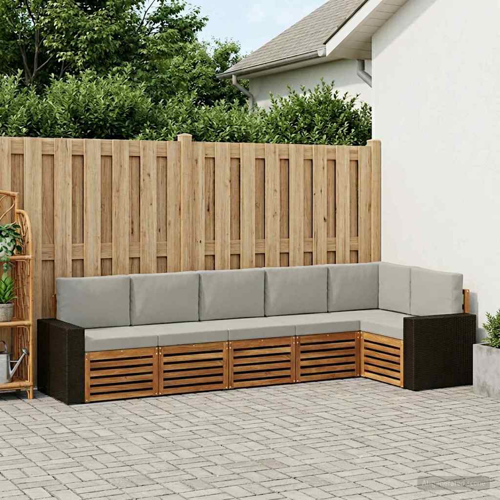 Ensemble de canapé d'angle 6 pcs Naturel et gris clair - XIOS