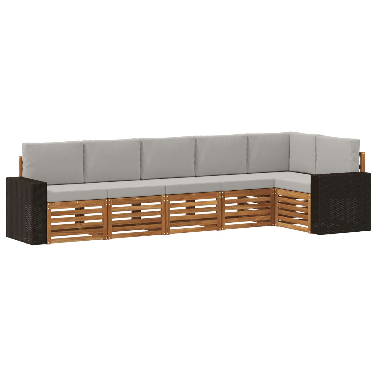Ensemble de canapé d'angle 6 pcs Naturel et gris clair - XIOS