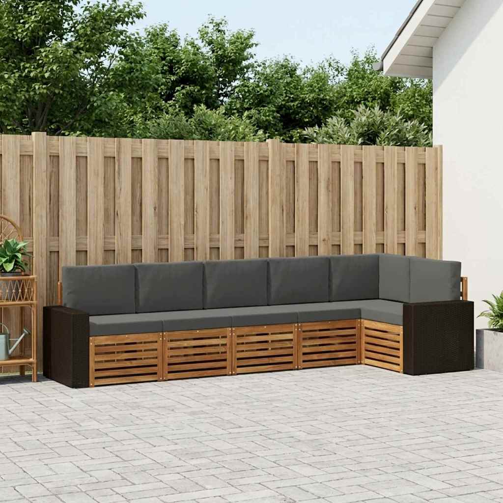 Ensemble de canapé d'angle 6 pcs Naturel et Anthracite - XIOS
