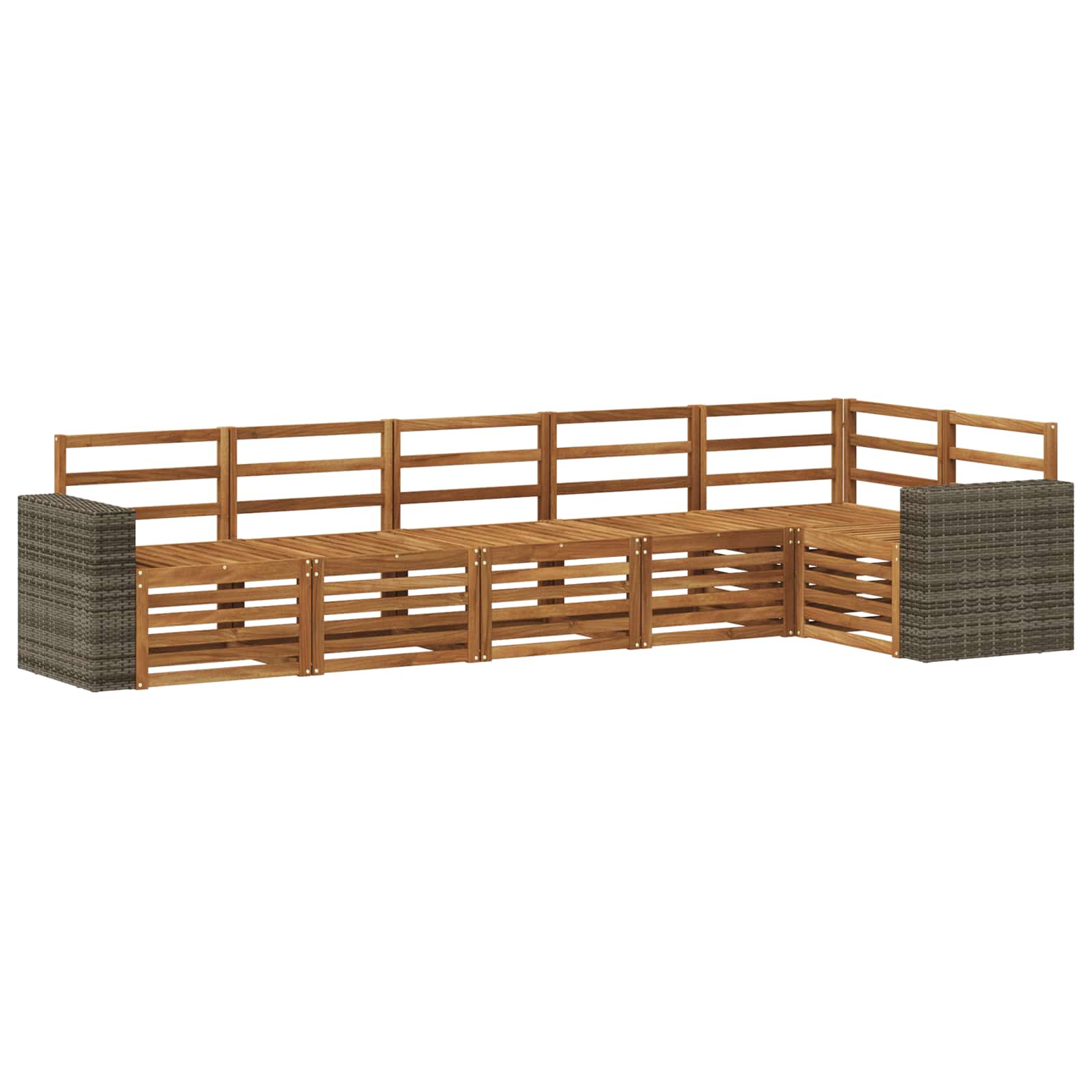 Ensemble de canapés d'extérieur 6 pc Naturel Polyester