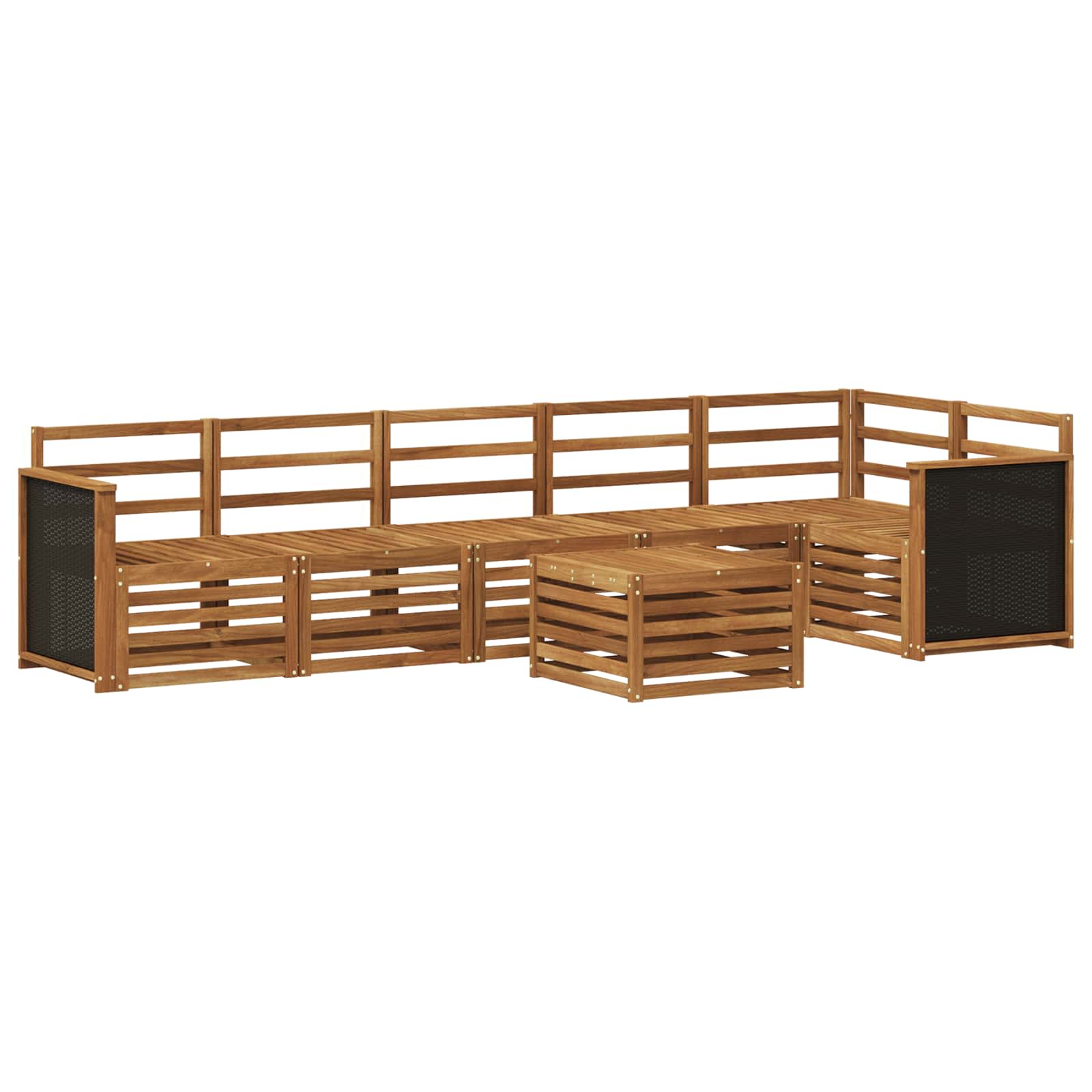 Ensemble de canapé d'angle 6 pcs Naturel Bois d'Acacia Massif - XIOS