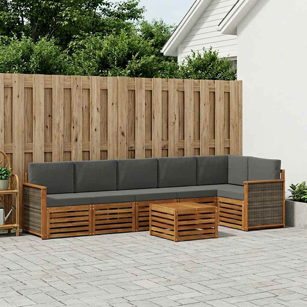 Ensemble de canapé d'angle 6 pcs Naturel et Anthracite - XIOS