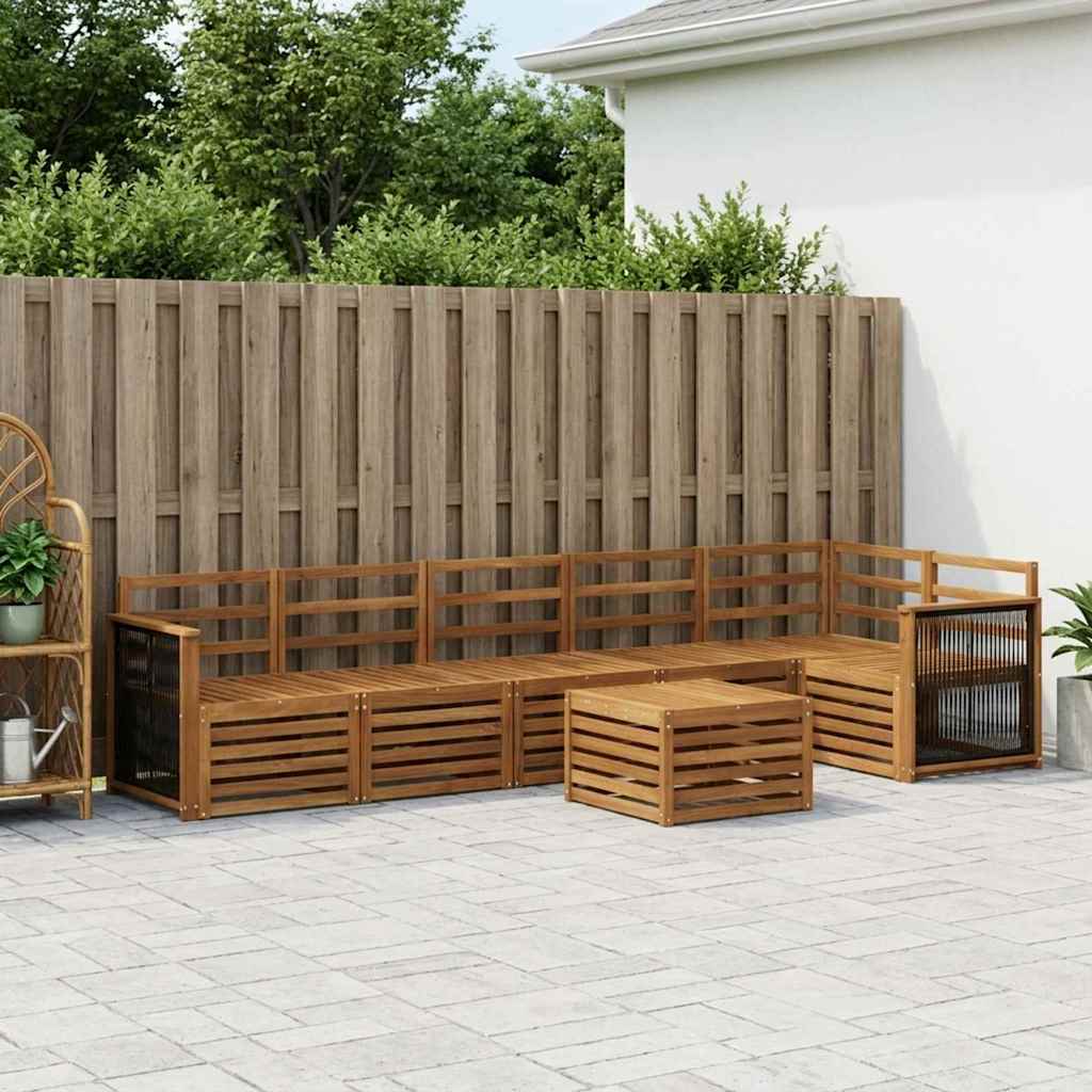Ensemble de canapé d'angle 6 pcs Naturel Bois d'Acacia Massif - XIOS