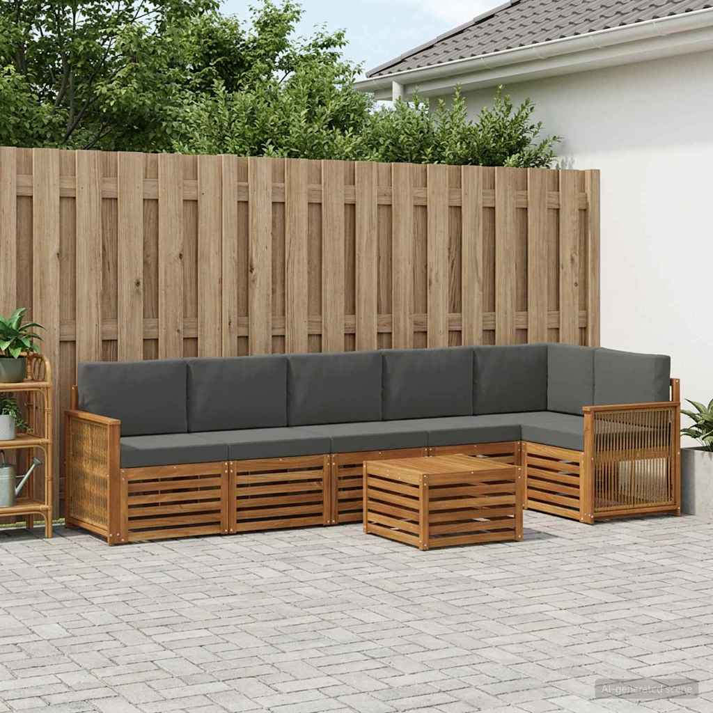Ensemble de canapé d'angle 6 pcs Naturel et Anthracite - XIOS