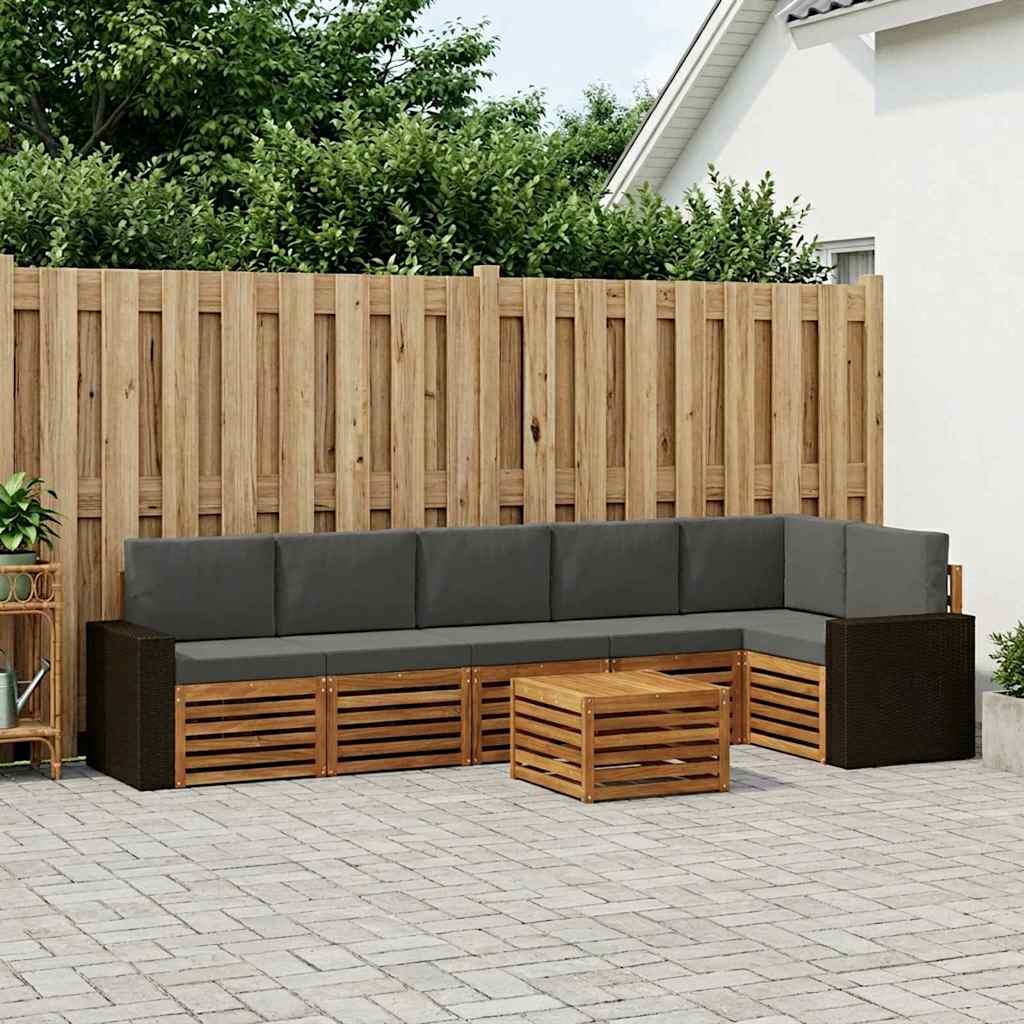 Ensemble de canapé d'angle 7 pcs Naturel et Anthracite - XIOS
