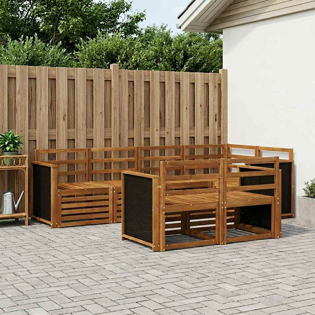 Ensemble de canapé d'angle 6 pcs Naturel Bois d'Acacia Massif - XIOS