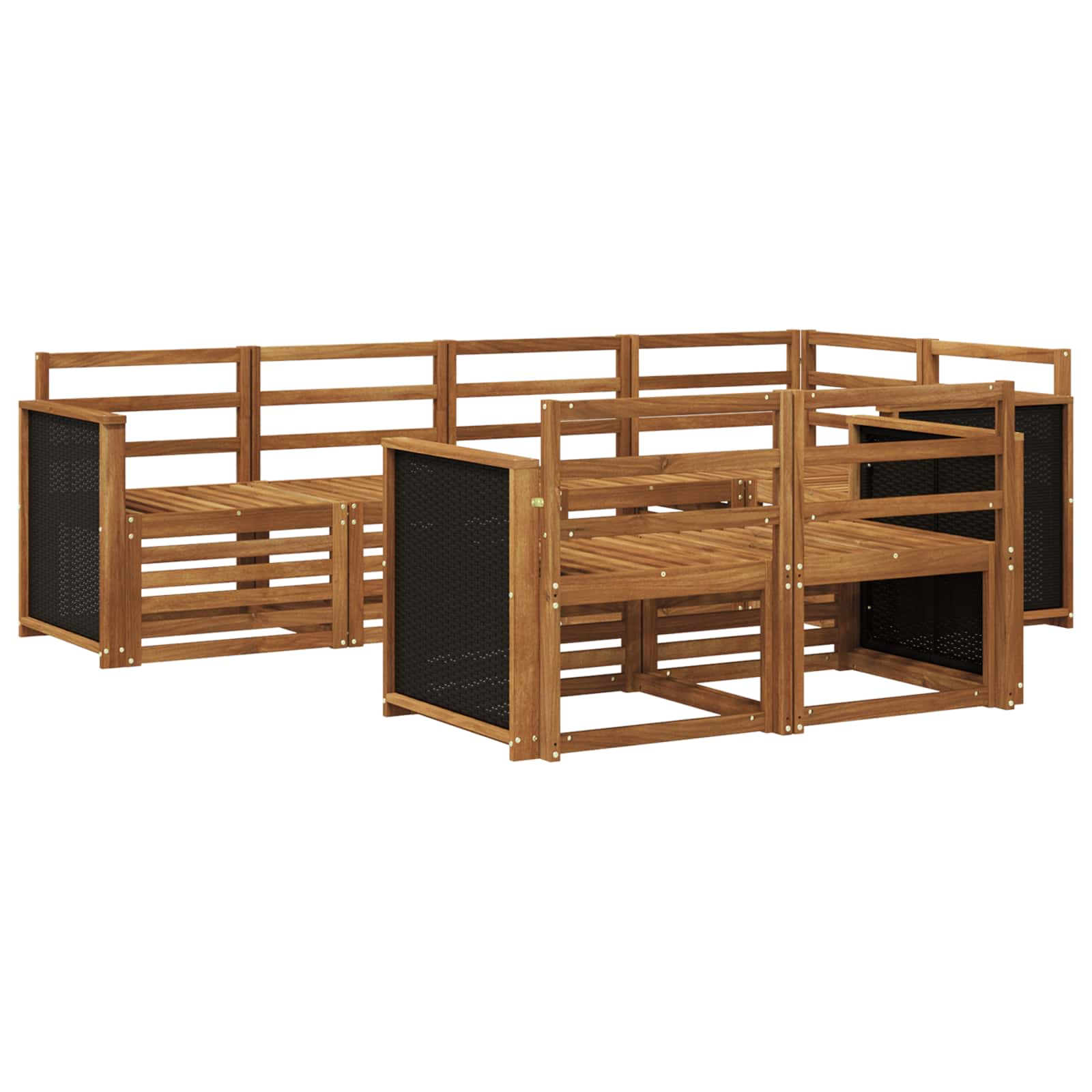 Ensemble de canapé d'angle 6 pcs Naturel Bois d'Acacia Massif - XIOS
