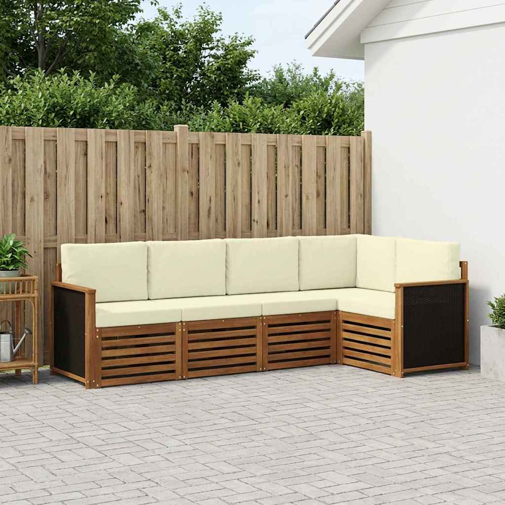 Ensemble de canapé d'angle avec coussin 6 pcs Naturel et Crème - XIOS