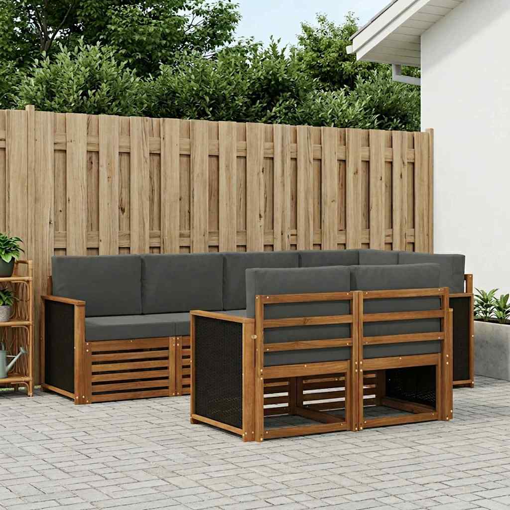 Ensemble de canapé d'angle 6 pcs Naturel et Anthracite - XIOS