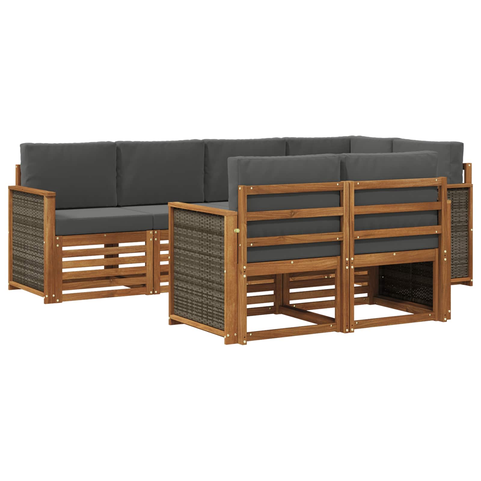 Ensemble de canapé d'angle 6 pcs Naturel et Anthracite - XIOS
