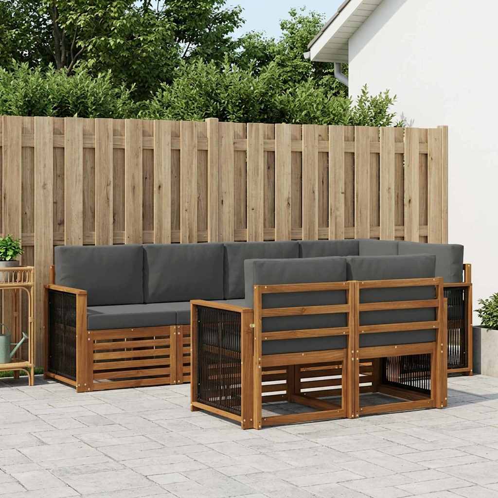 Ensemble de canapé d'angle 6 pcs Naturel et Anthracite - XIOS