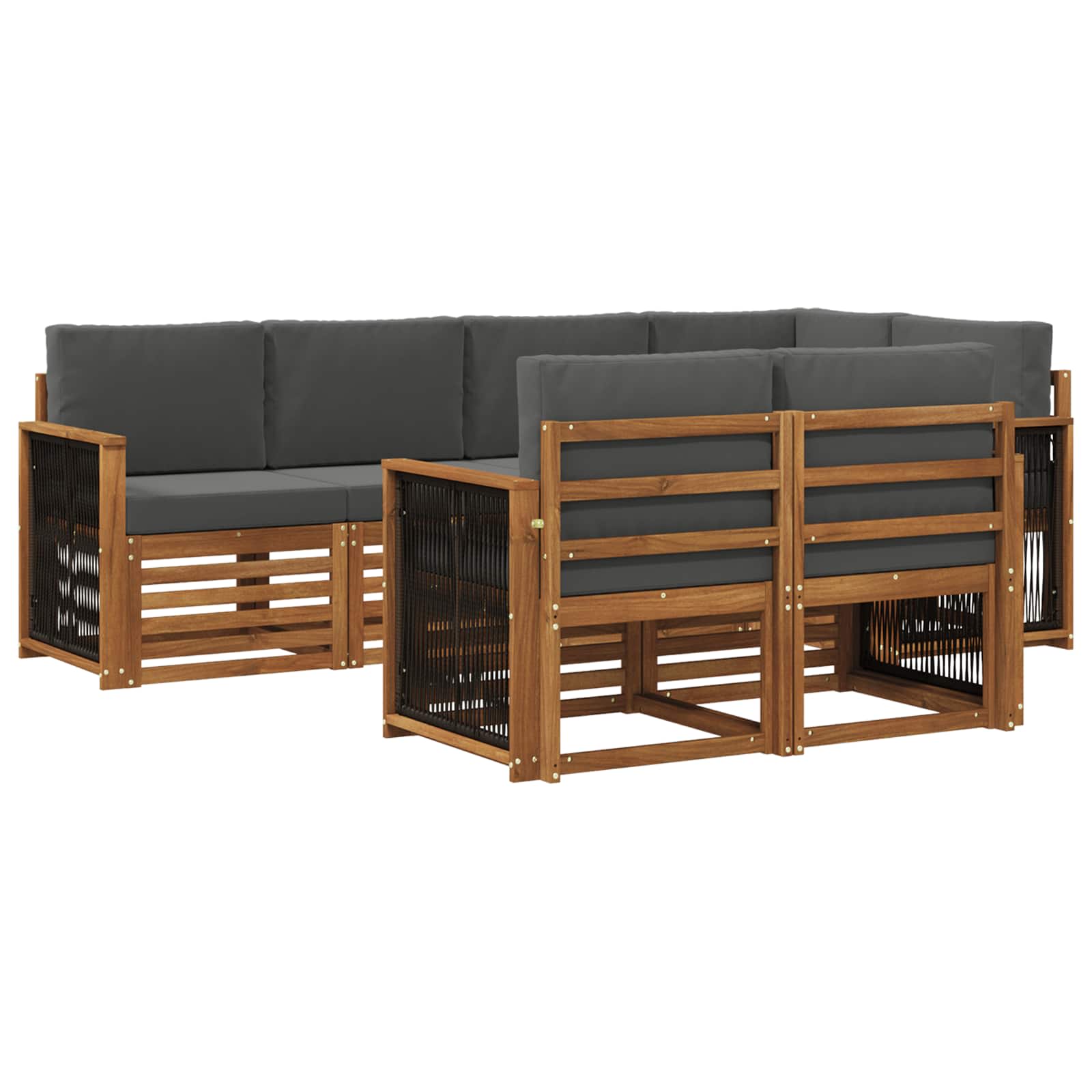 Ensemble de canapé d'angle 6 pcs Naturel et Anthracite - XIOS