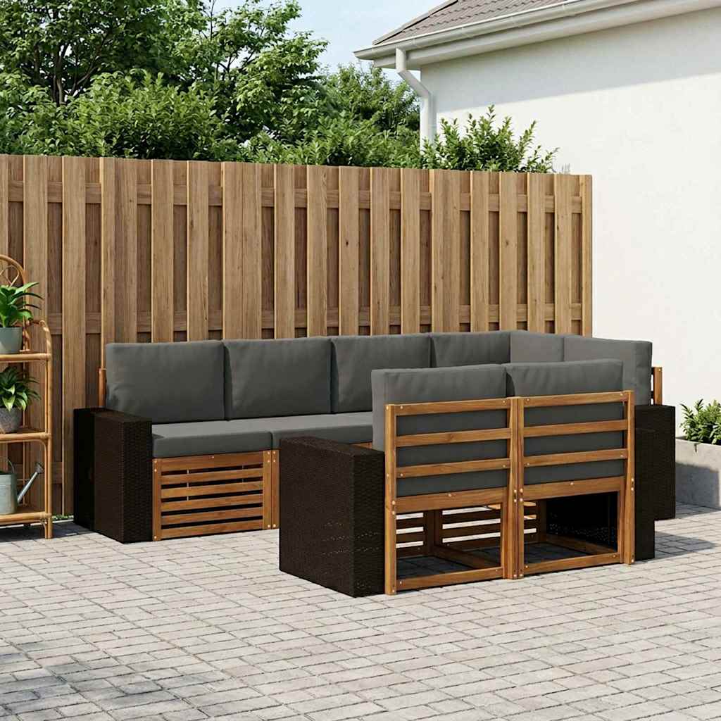 Ensemble de canapé d'angle 7 pcs Naturel et Anthracite - XIOS