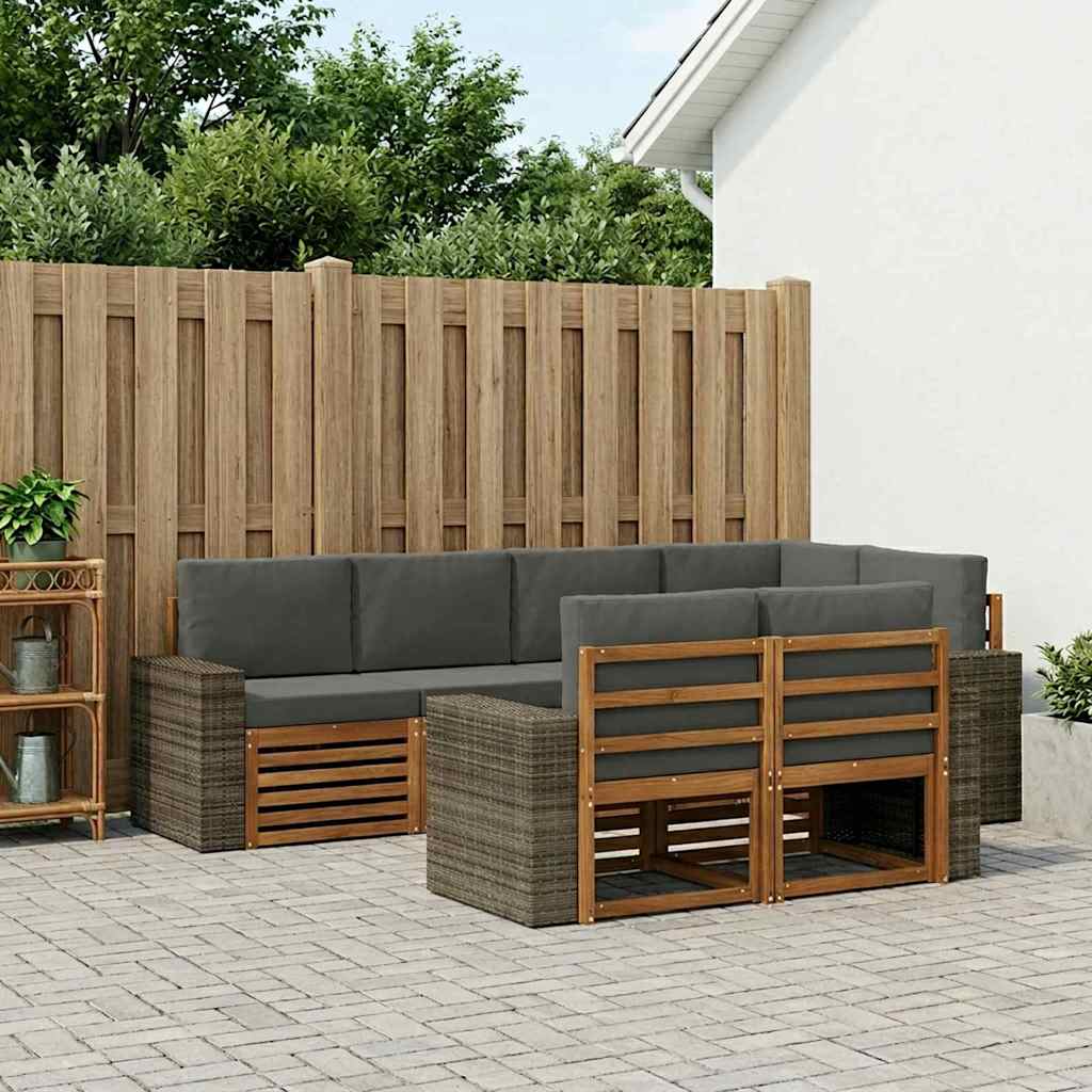 Ensemble de canapé d'angle 7 pcs Naturel et Anthracite - XIOS
