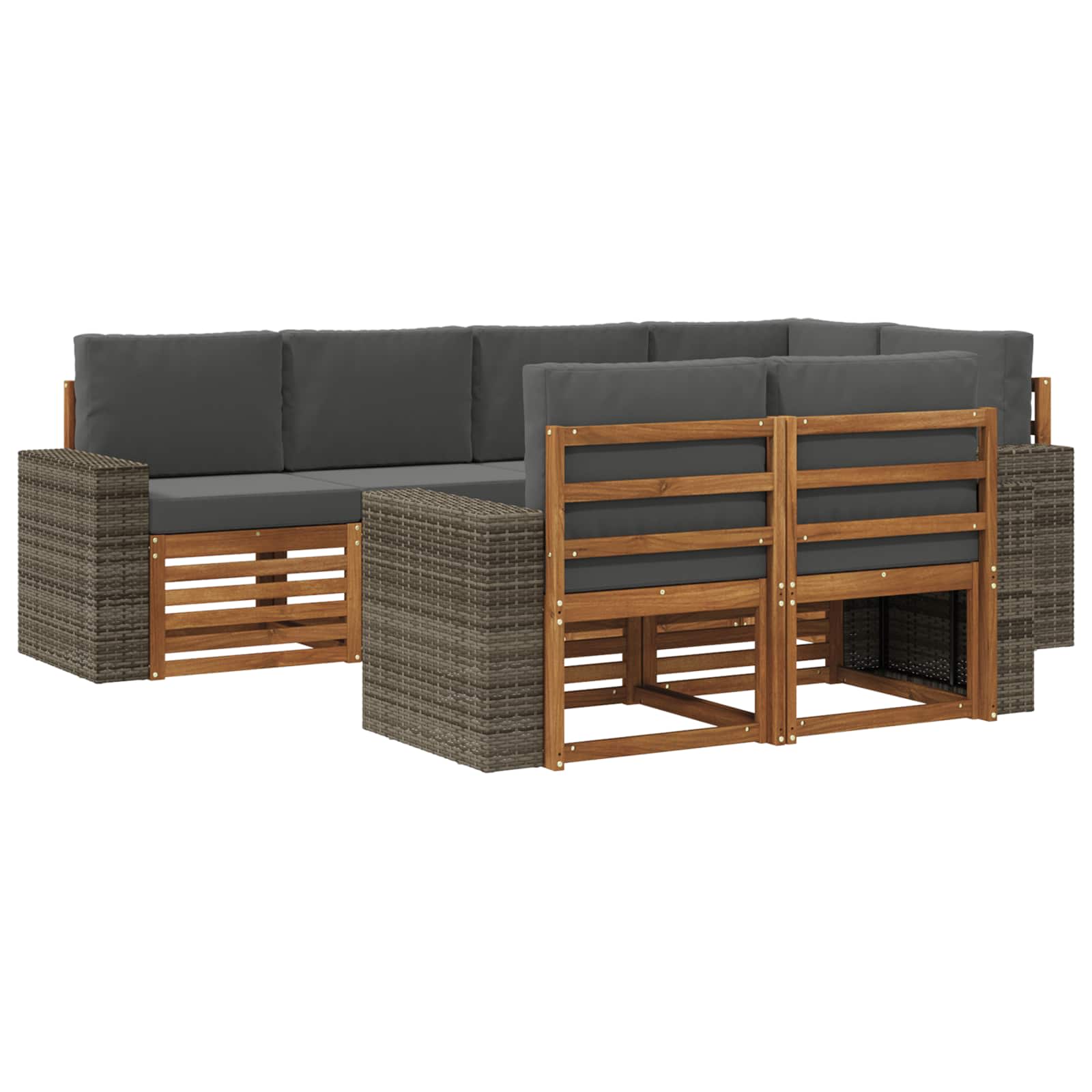 Ensemble de canapé d'angle 7 pcs Naturel et Anthracite - XIOS
