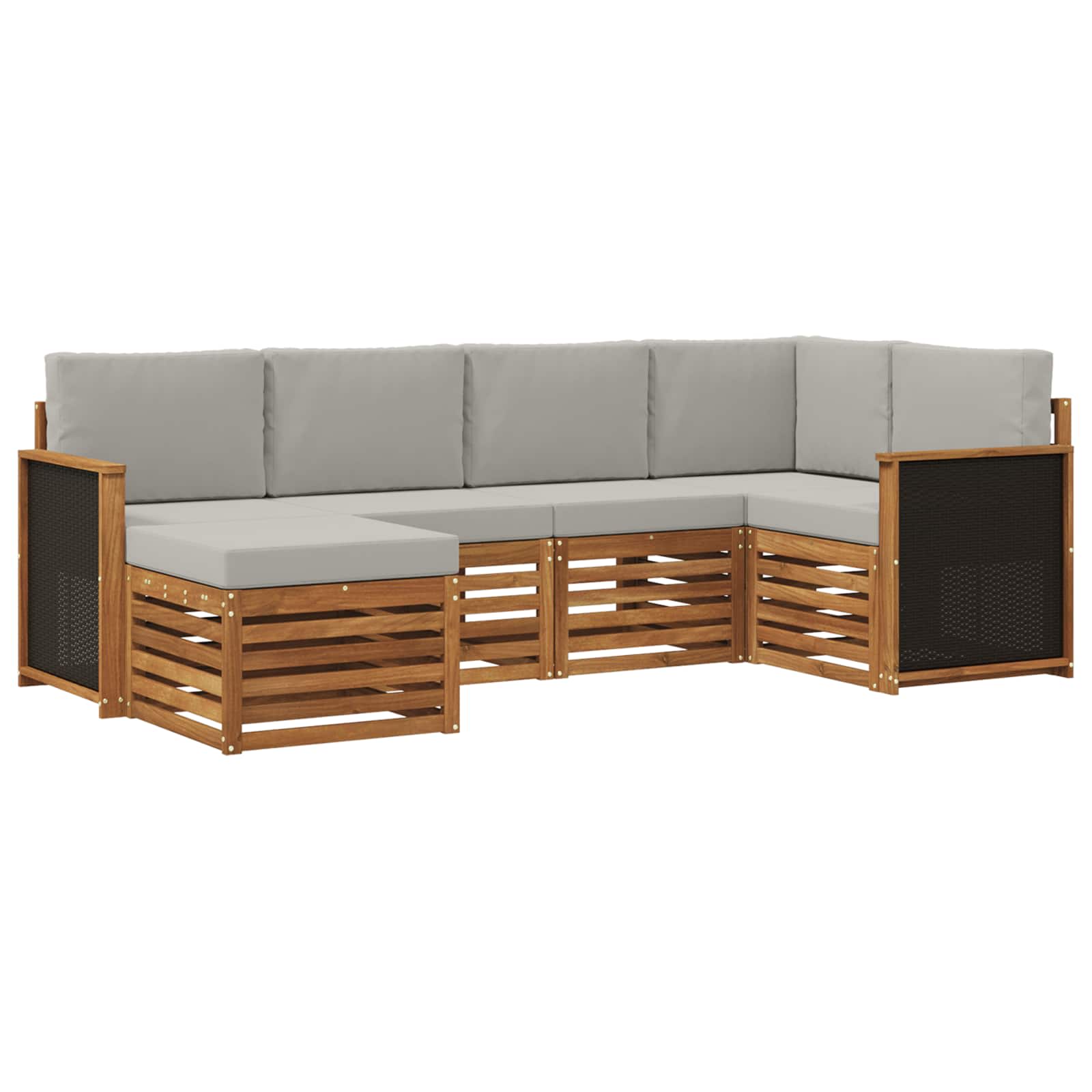 Ensemble de canapé d'angle 5 pcs Naturel et gris clair - XIOS