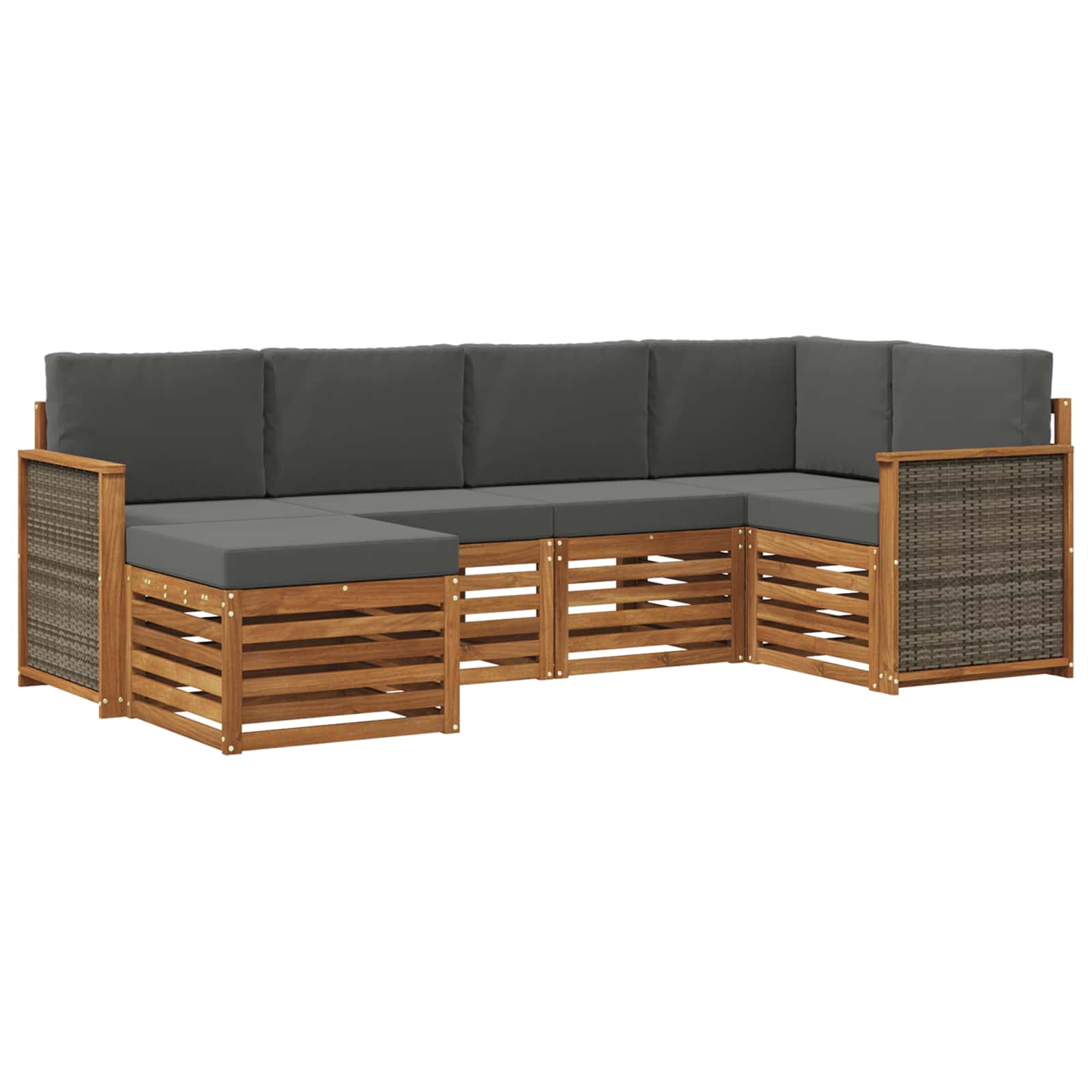 Ensemble de canapé d'angle 5 pcs Naturel et Anthracite - XIOS