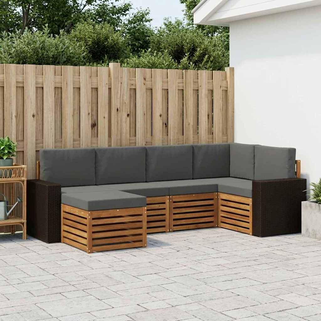 Ensemble de canapé d'angle 6 pcs Naturel et Anthracite - XIOS