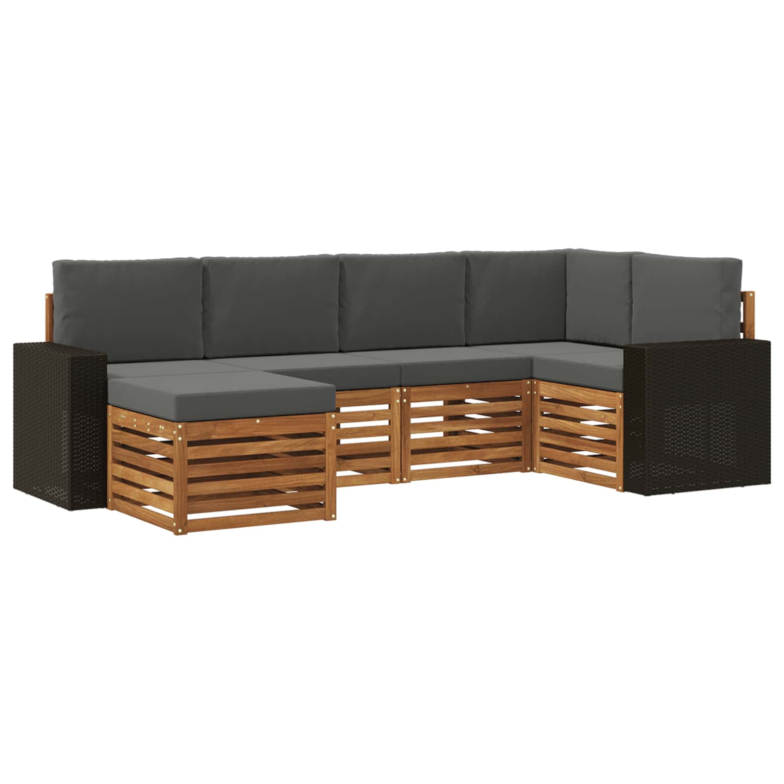 Ensemble de canapé d'angle 6 pcs Naturel et Anthracite - XIOS