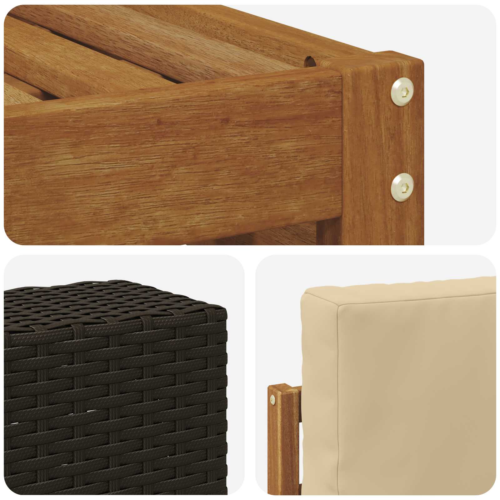 Ensemble de canapé d'angle avec coussin 6 pcs Naturel et Beige - XIOS