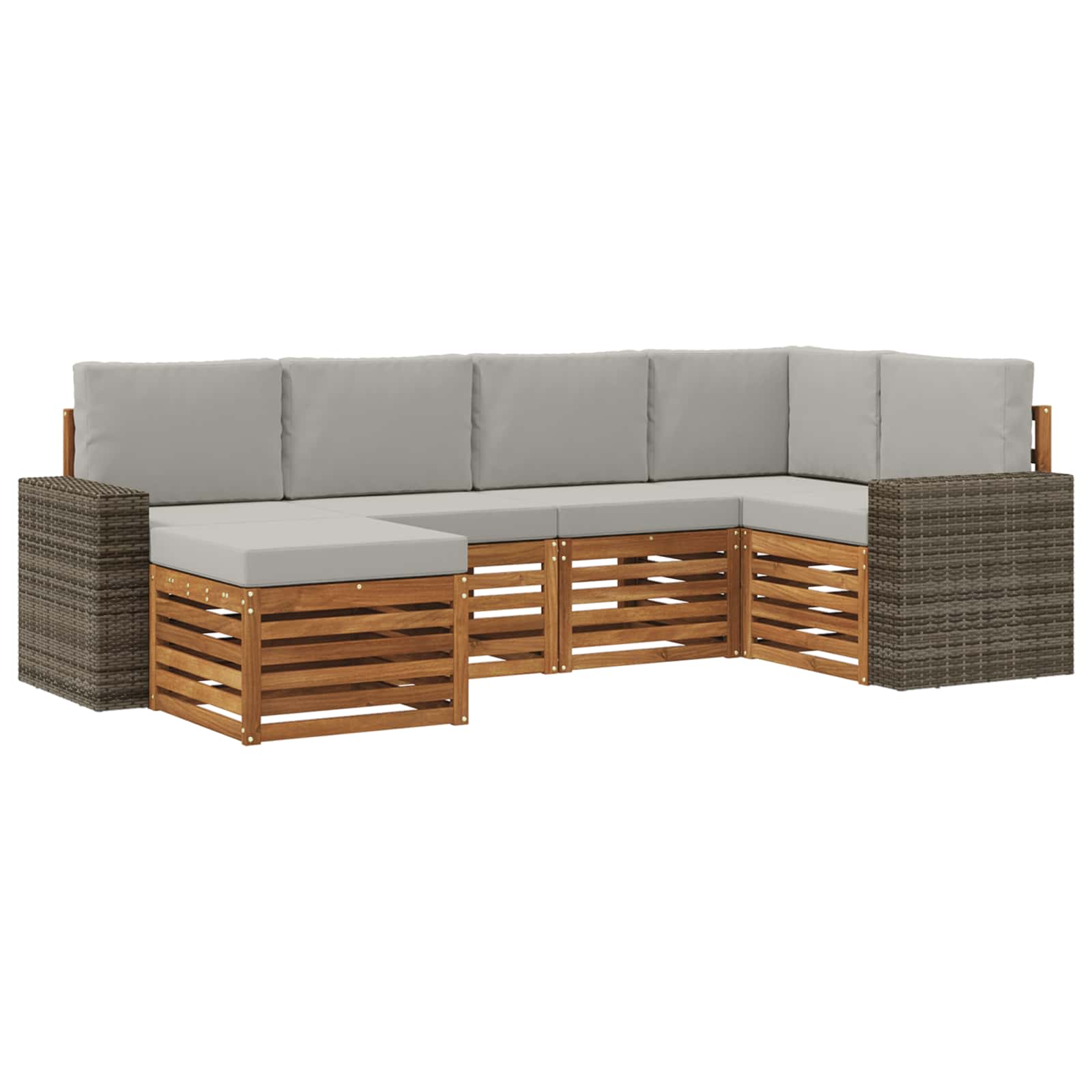 Ensemble de canapé d'angle 6 pcs Naturel et gris clair - XIOS