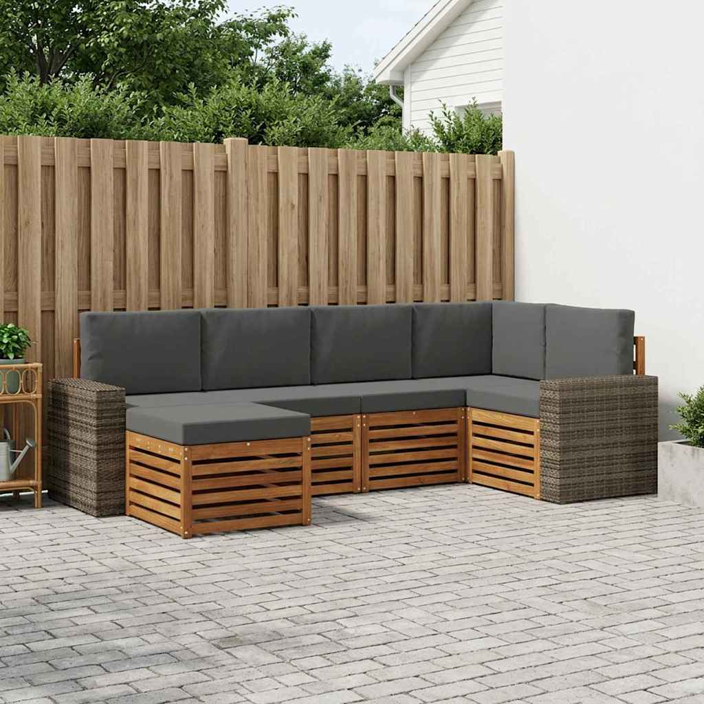 Ensemble de canapé d'angle 6 pcs Naturel et Anthracite - XIOS