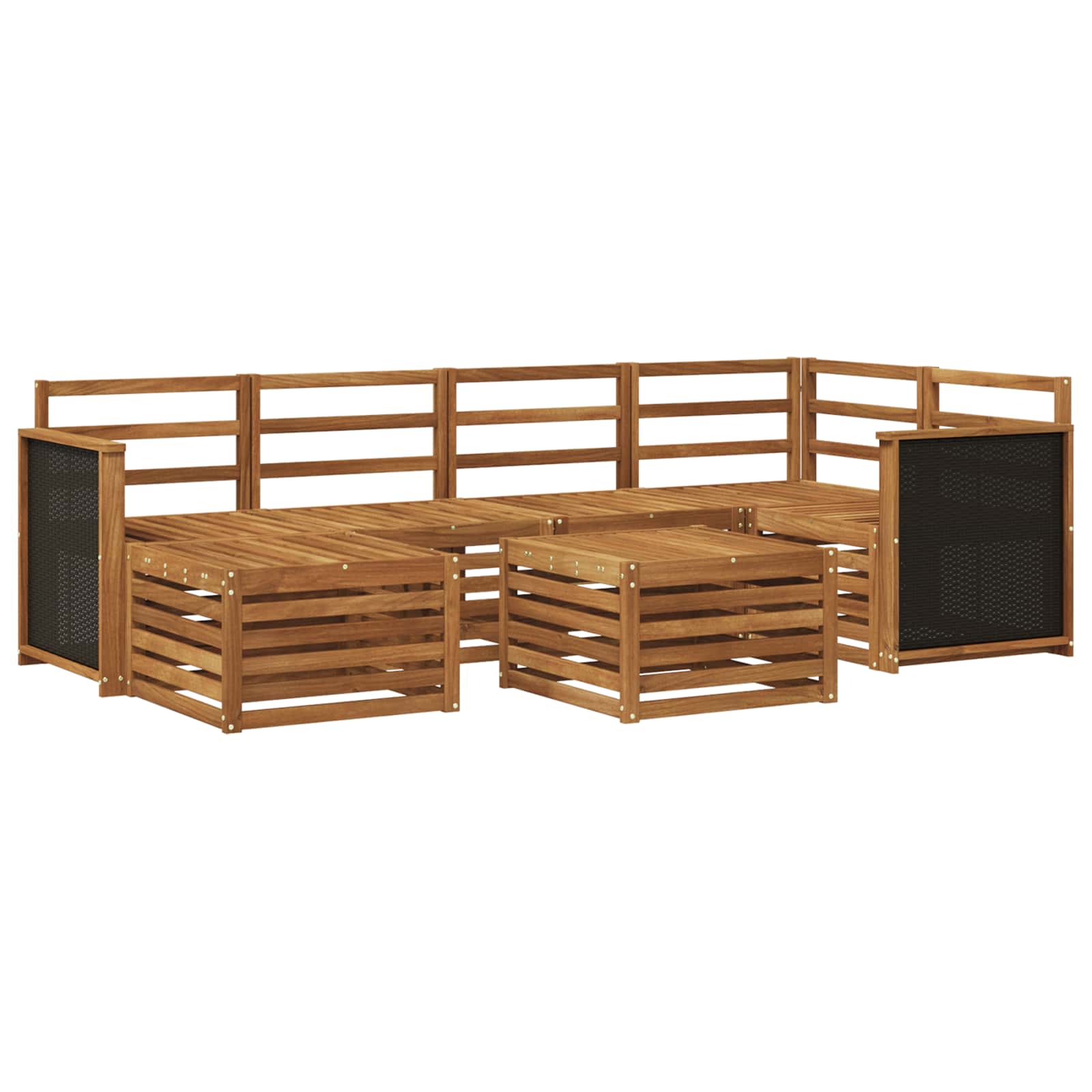 Ensemble de canapé d'angle 6 pcs Naturel Bois d'Acacia Massif - XIOS