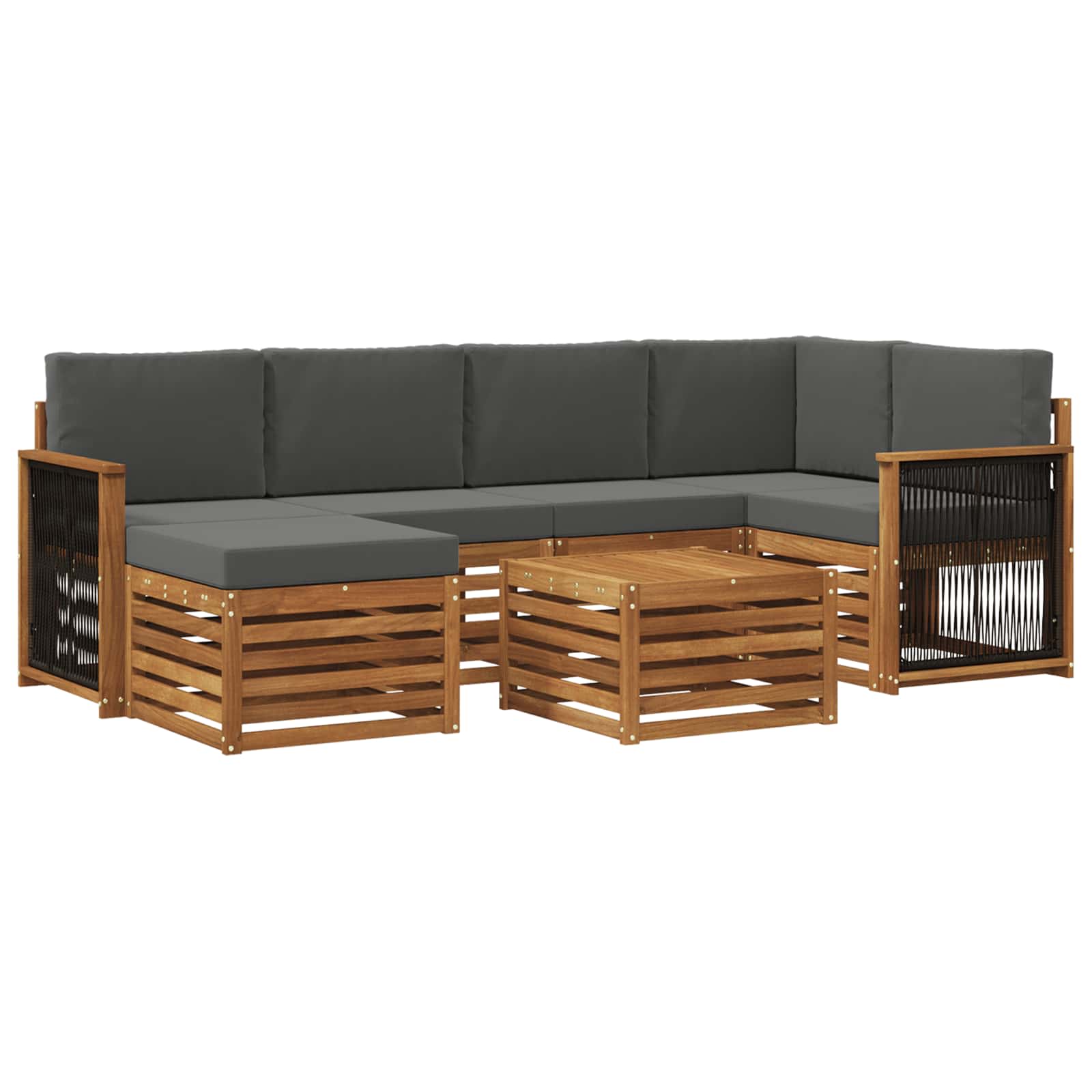 Ensemble de canapé d'angle 6 pcs Naturel et Anthracite - XIOS