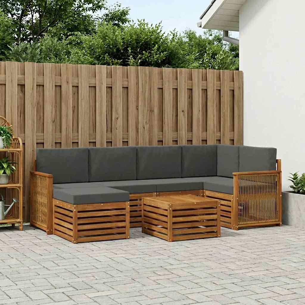 Ensemble de canapé d'angle 6 pcs Naturel et Anthracite - XIOS