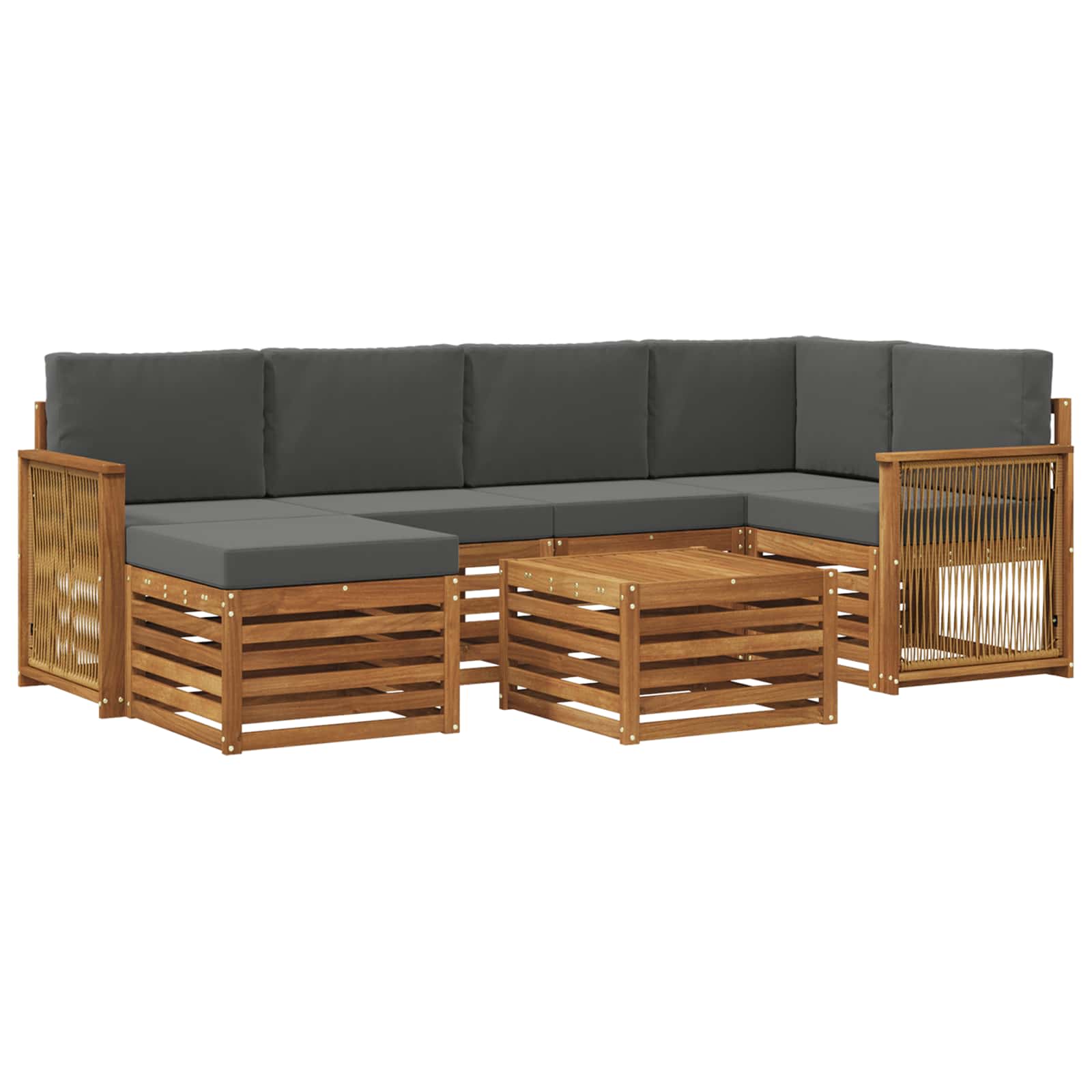 Ensemble de canapé d'angle 6 pcs Naturel et Anthracite - XIOS