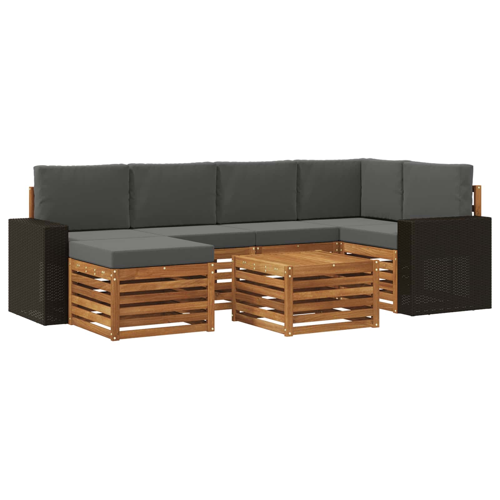 Ensemble de canapé d'angle 7 pcs Naturel et Anthracite - XIOS