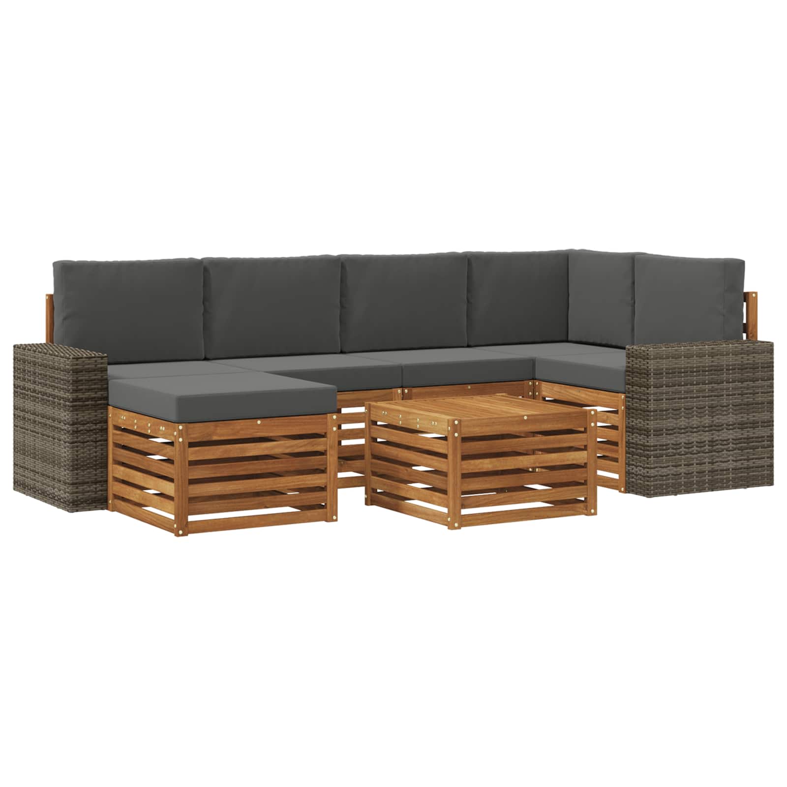 Ensemble de canapé d'angle 7 pcs Naturel et Anthracite - XIOS