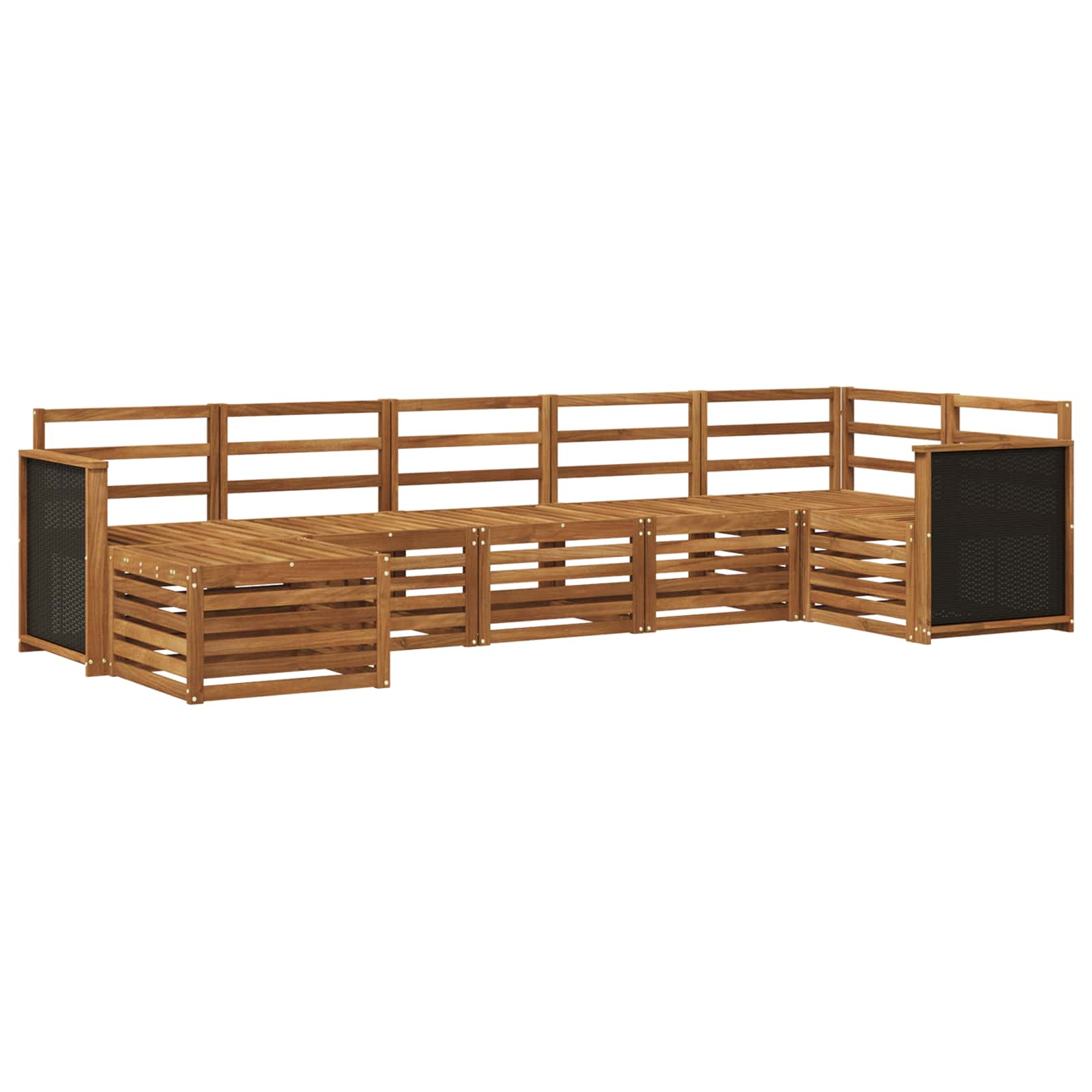 Ensemble de canapé d'angle 6 pcs Naturel Bois d'Acacia Massif - XIOS