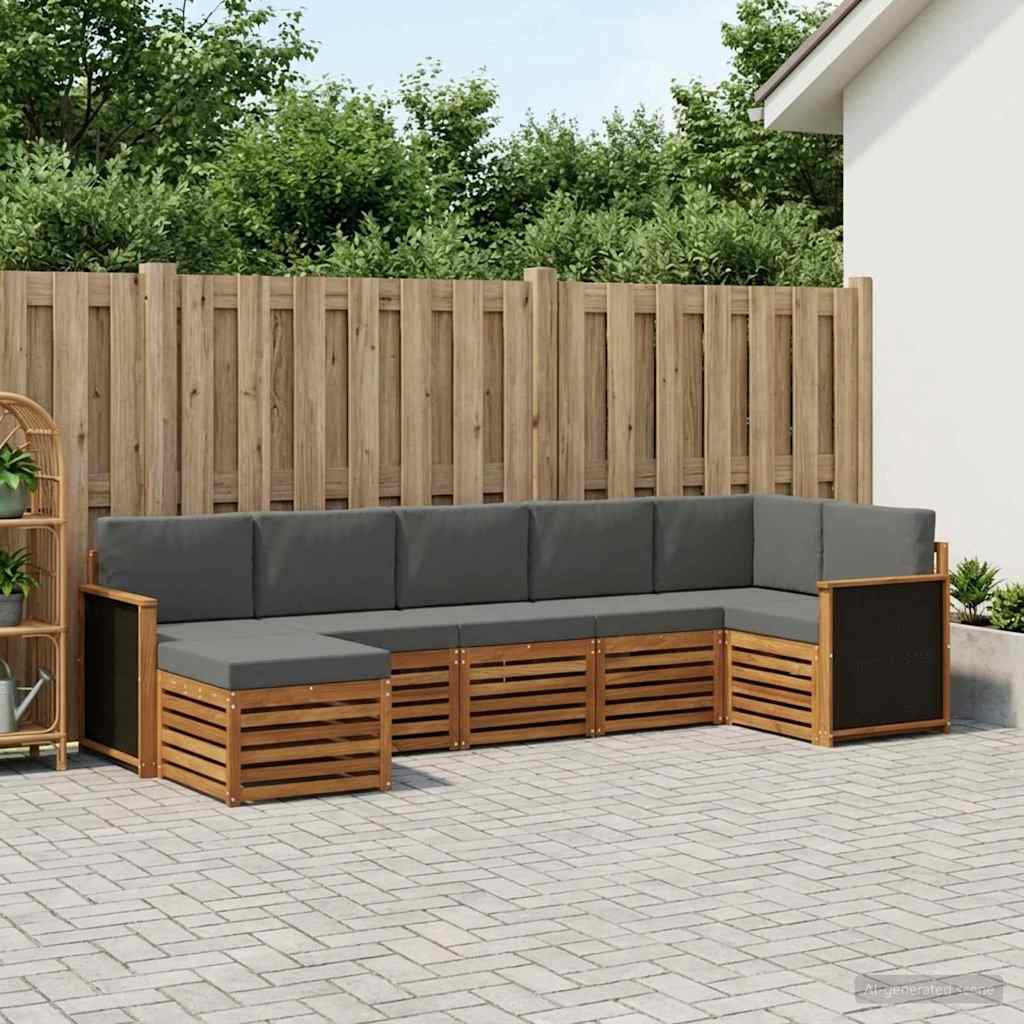 Ensemble de canapé d'angle 6 pcs Naturel et Anthracite - XIOS