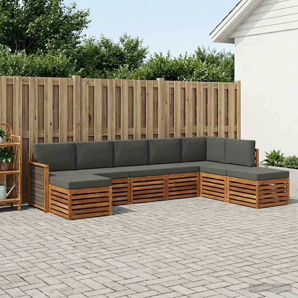 Ensemble de canapé d'angle 6 pcs Naturel et Anthracite - XIOS