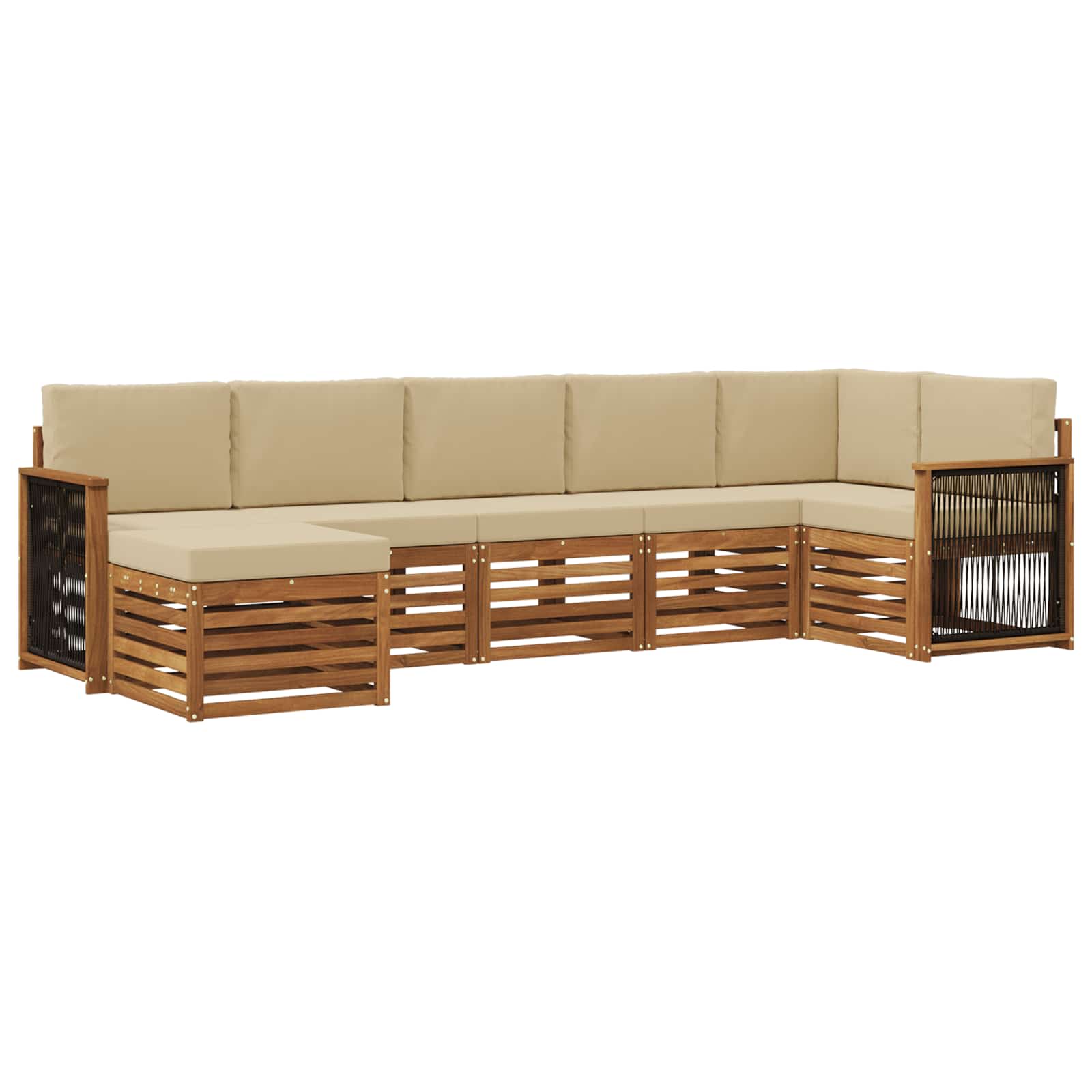 Ensemble de canapé d'angle avec coussin 6 pcs Naturel - XIOS