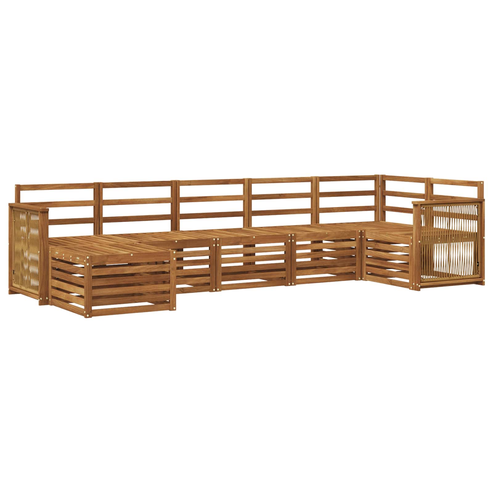 Ensemble de canapé d'angle 6 pcs Naturel Bois d'Acacia Massif - XIOS